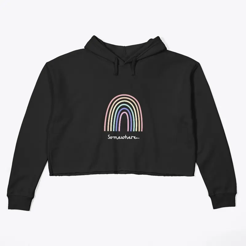 Somewhere Women's Rainbow crop hoodie